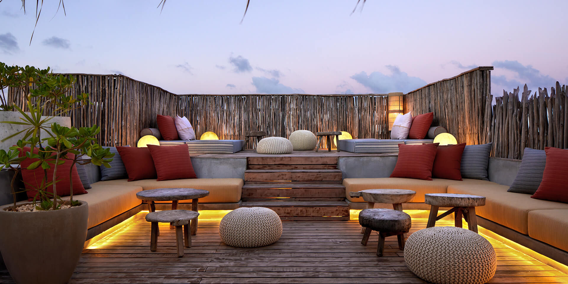 Sunset bar in Tulum for night parties